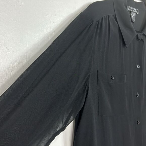 Lauren Sara Classics Vintage Silk Relaxed Fit Button Down Shirt Size M - Picture 3 of 8